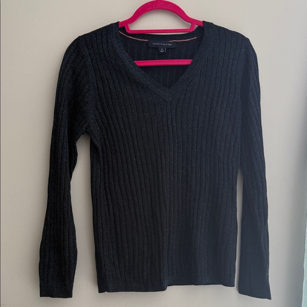Tommy Hilfiger Black V-Neck Sweater
